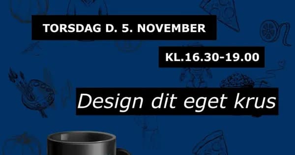 Teen-klub og pizza for de 13-19-årige - Design dit eget krus