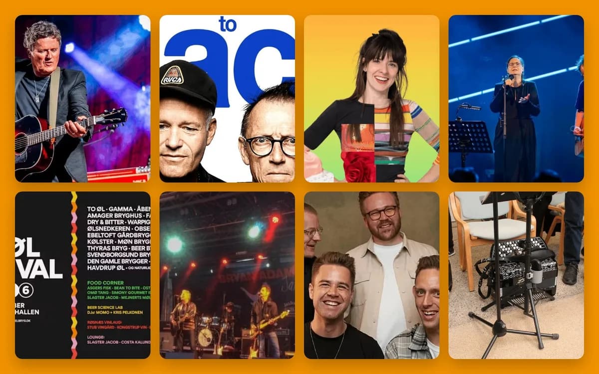 A collage of performers, presenters, and event-related scenes.